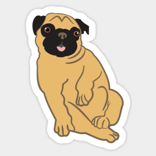 Adorable Fawn Pug Sticker